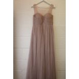 Jenny Yoo V-Neck Long Dress, Pink, Size 10