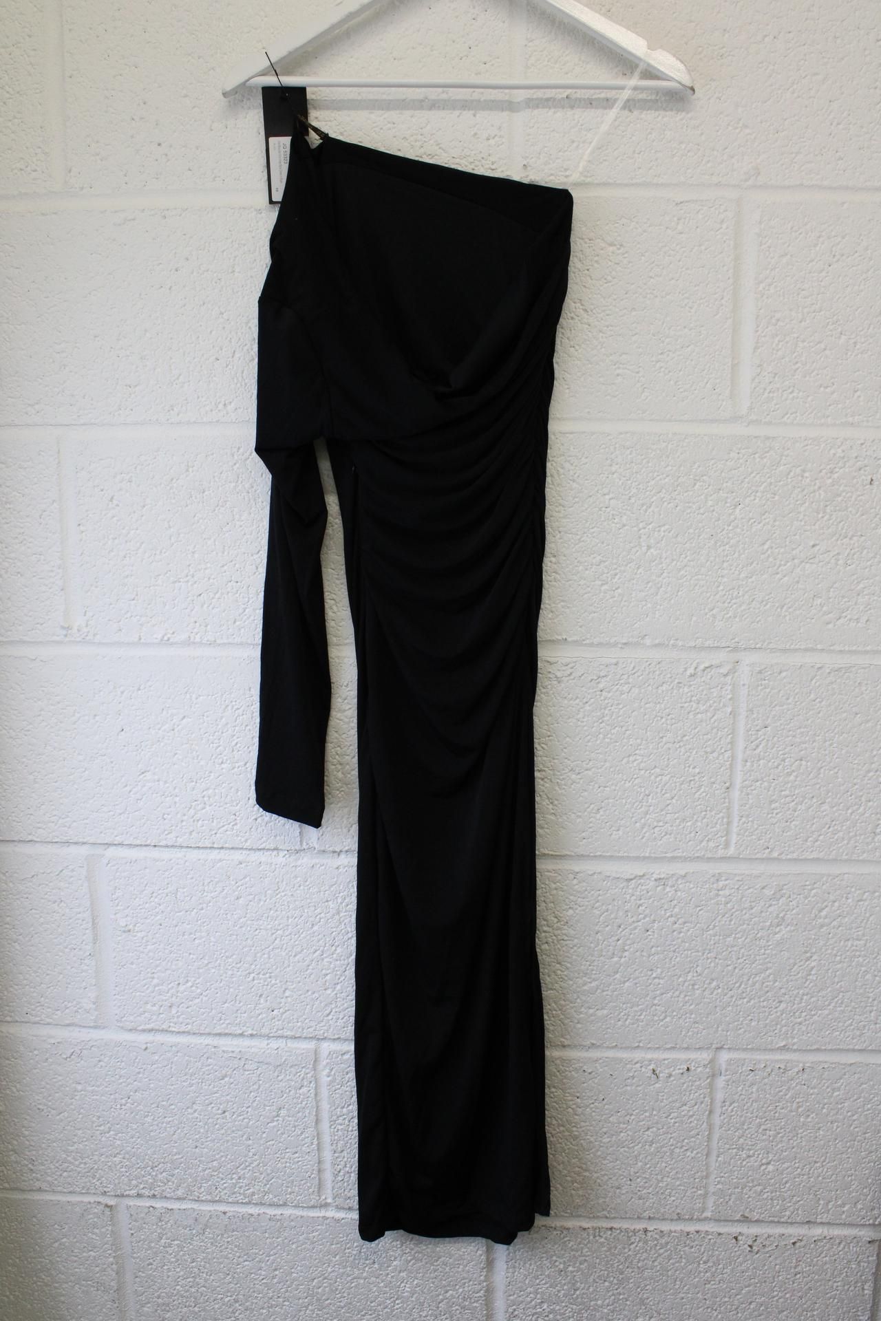 Jenerique One Shoulder Midi Wrap Style Dress, Black, Size 10
