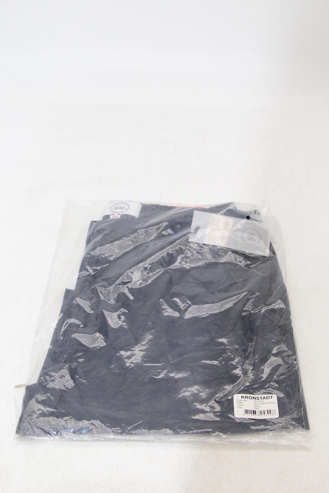 Two Kronstadt Hector Oxford Washed Shorts, Navy, UK XS