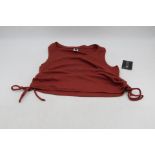 Four Onzie Women's Side Tie Tank Tops, Warm Pine Cone Red, 2x S/M and 2x M/L