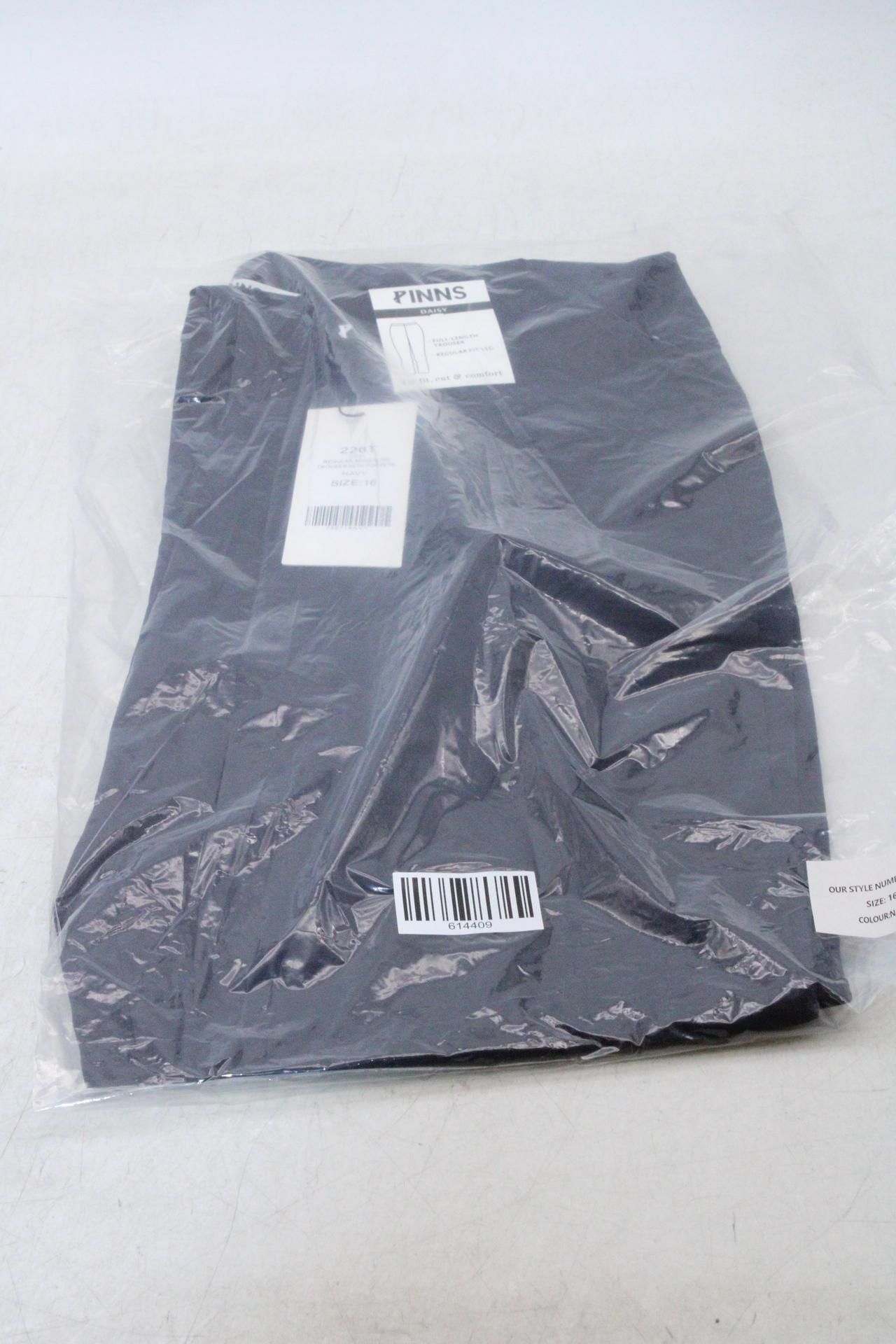 Pinns Daisy Bengaline Regular Fit Trousers, Navy, Size 16