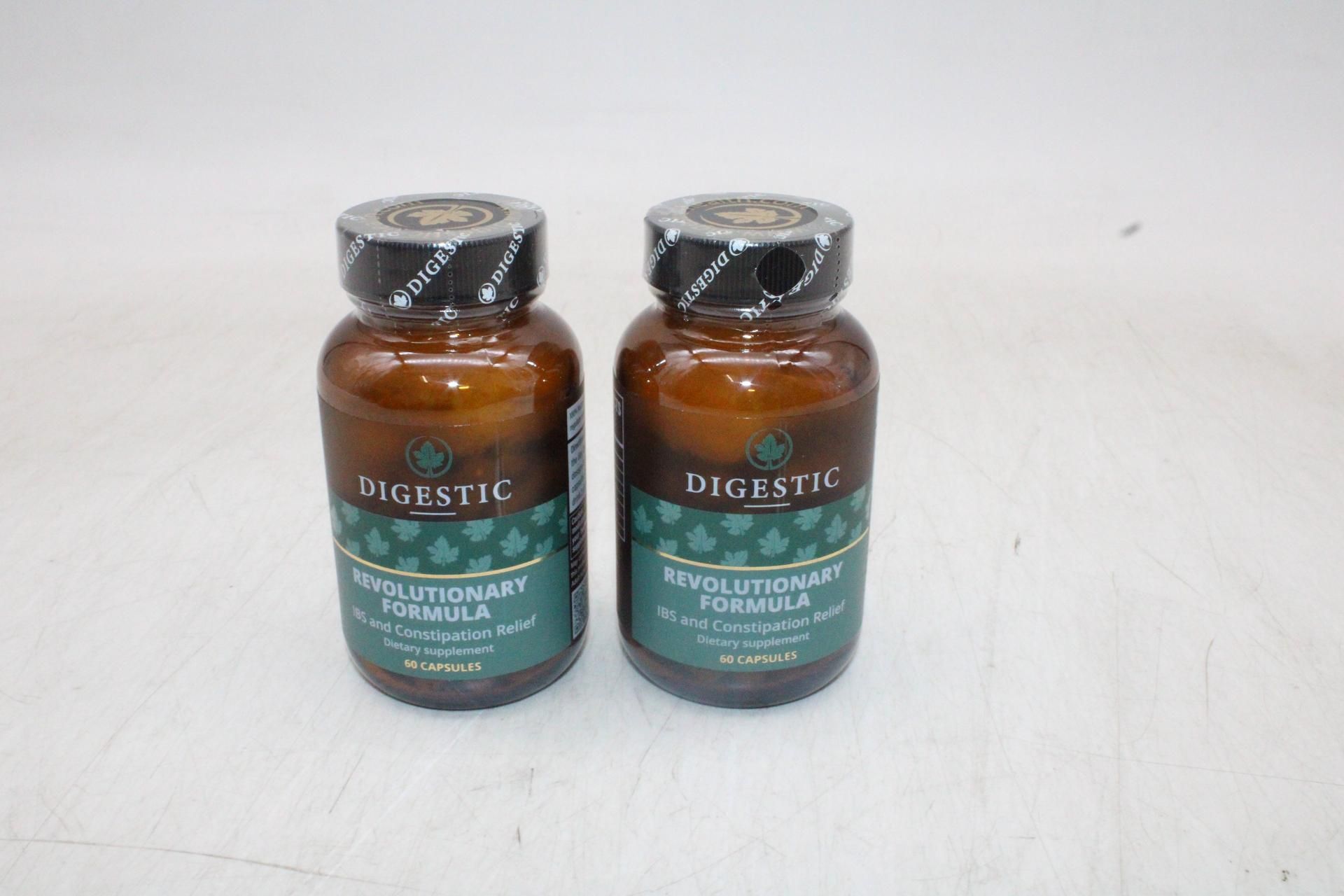 Four Pots Digestic IBS and Constipation Relief, 60 Capsules Per Pot, Expiry 03/2027