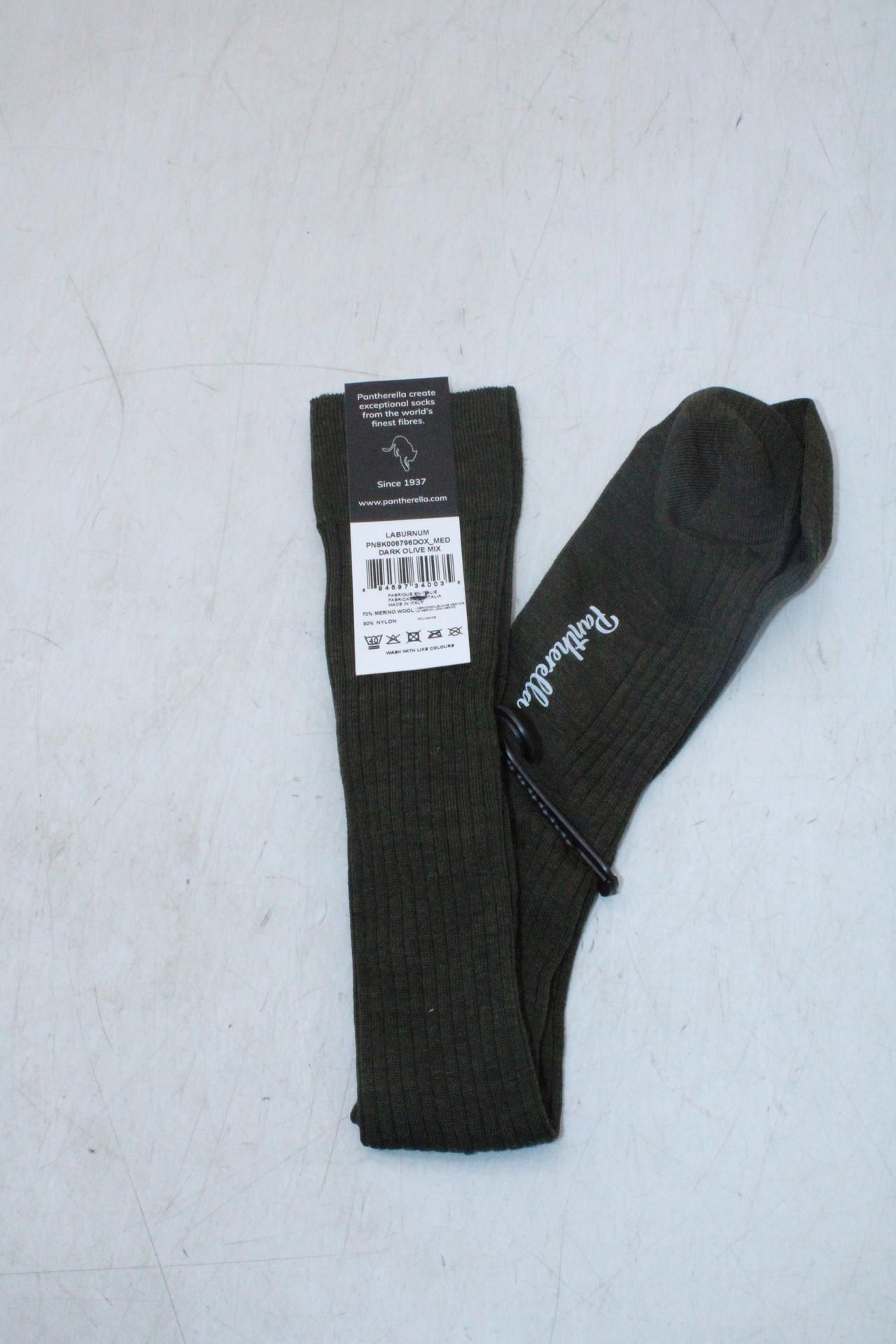Two Packs of Pantherella Men's Laburnum Merino Wool Long Socks, Dark Olive, Size M, 3 Pairs Per Pack