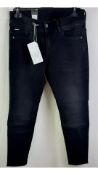 Two G-Star RAW Women's Lynn Mid Skinny Jeans, Black, 33W/30L