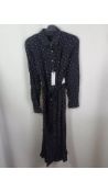Oui Women's Midaxi Button Up Dress, Black/White Polka Dot, Size UK 10