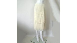 Rachel Comey Women's Gyre Fringe Skirt, Cream, Size 4