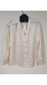Vince Women's 100% Silk Chiffon Blouse, Cream, Size XS