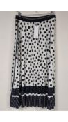 Oui Women's Polka Dot Midi Skirt, Off White, Black, Size 8