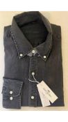 John Henric Men's Denim Shirt A00049-151-42, Black, Size 42