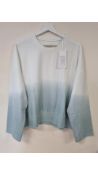 Juvia Women's Loungewear Long Sleeved Jumper, White/Misty Green Ombre, Small