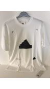 Three Adidas Men's Oversized T-Shirt, White, Size Small