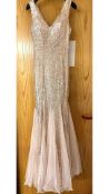 Luvforever Sequin Mesh Insert Maxi Dress, Champagne, Size 14