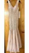 Luvforever Sequin Mesh Insert Maxi Dress, Champagne, Size 8