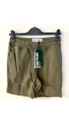 Three Kronstadt Men's Knox Jogger Recycle Cotton Shorts, Green, Size M
