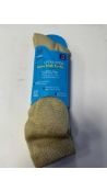 Three Pairs of Norfolk Care Extra Wide Wool Knee High Socks, Oatmeal, UK 3-5
