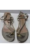 Stuart Weitzman Women's Strappy Shoes, Gold, Leather, UK 7.5, No Box