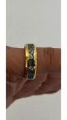 Three Tungsten Ring, Black Detailed Carbon Fibre, Size Z+5, 8mm