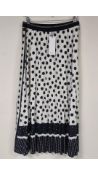 Oui Women's Polka Dot Midi Skirt, Off White, Black, Size 12