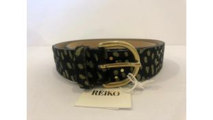 Two Reiko Adele Belts, Kale Dots, Size M