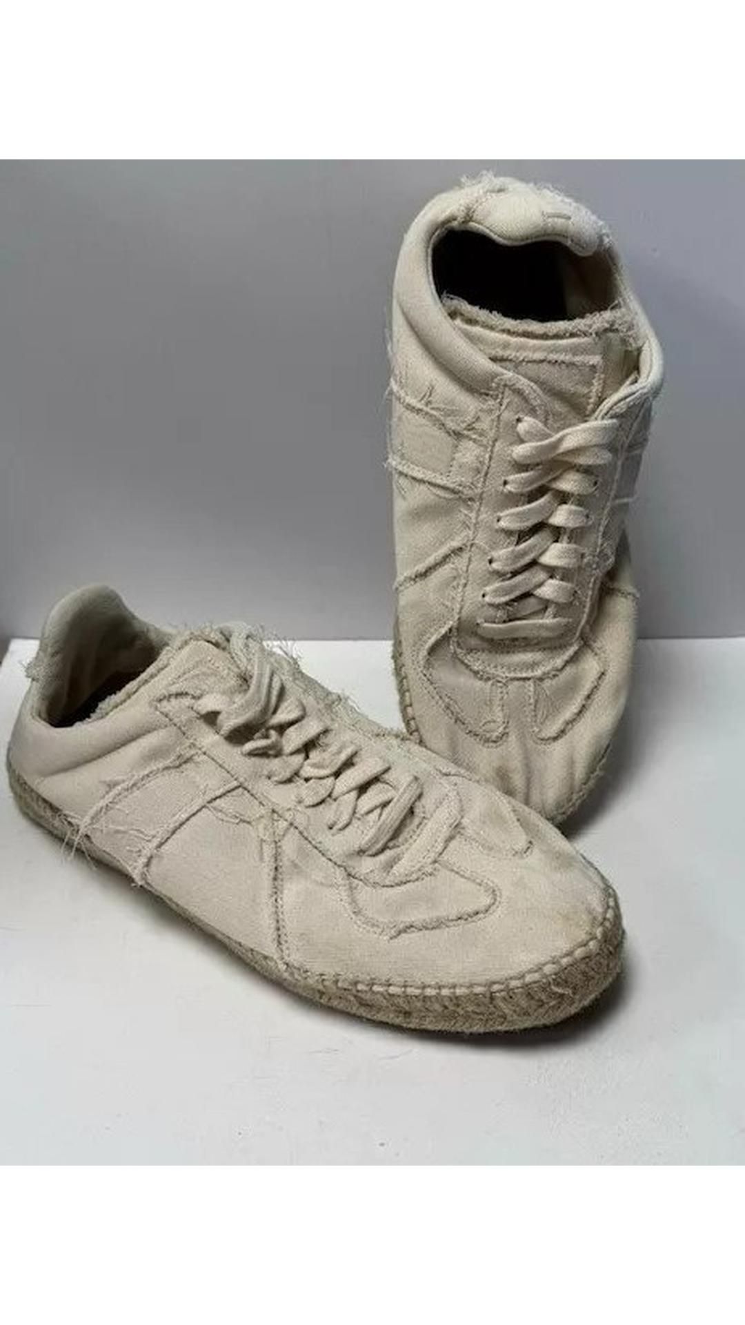 Maison Margiela Canvas Espadrille Trainer, Cream, UK 8.5/EU 43