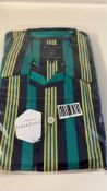 British Boxers Regimental Windsor Stripe Jade Cotton Satin Stripe Pyjama Set, XL