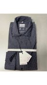 Seidensticker Men's Collard Shirt, Blue/Red, Size 15 3/4