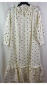 By Marlene Birger Rosalin Dress, Cream, Black, Size 38 EU, M