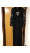 Tatu Women's Diamante Long Sleeve Maxi Dress, Black, Silver, Size 8