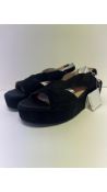 Geox Women's D Favigana Wedge Sandals, Black, Size UK 7.5. No Box