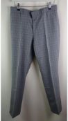 Ted Baker Slim Fit Suit Trousers, Grey Check, Size 34R