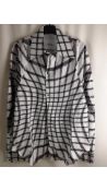 Bianca Saunders Women's Grid Print Rowdy Button Down Shirt, Black & White, Size XL