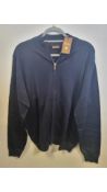 Stenstroms Men's Zip Jumper, 100% Merino Wool, Black, XL