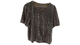 Two Ichi Sequin Tee Shirts, Silver Size L, IAFAUCI SS