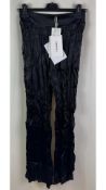 Frame Women's Pj Crinkled Slit Pant, Black, Small