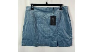 Bella Freud Women's Cord Mini Skirt, Cornflower Blue, Size UK 12
