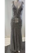 Beauut Women's Sequin Maxi Dress, Silver/Grey, Size UK 6. Used.