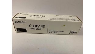 Two Canon C-EXV 43 Black Toner
