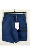 Five Il Gufo Contrast Sweat Shorts, Blue/Black, Size 8 Years
