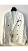 Cremieux Garment Men's Dye Double Breasted Blazer, White, Size 58