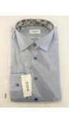 Eton Men's Long Sleeve Shirt, Contemporary Fit, Light Blue, Size 43/17