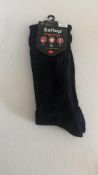 Seventeen Pairs of HJ Men's Wool HJ95 Soft Top Thermal Socks, Navy, Size 6-11