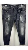 Alessandro Super Slim Jeans, Black Wash, Size 36