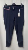 Tommy Hilfiger Equestrian Style Women's Breeches with Knee Patches, Navy, Size XL