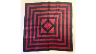 Le-Scarf Silk Scarf, Black/Red, 43 X 43cm