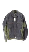 A.P.C. Men's X Sacai Eimi Denim Bomber Jacket, Denim Blue & Green, Size S