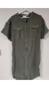 Three Dranella Women's DrPetal Shirt Dress, Green, Size S