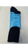 Three Pairs of Norfolk Care Extra Wide Wool Knee High Socks, Navy, UK 3-5