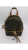 Michael Kors Rhea Mini Logo Backpack, Brown. Used, Missing Strap