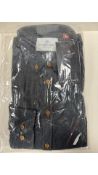 Five Kronstadt Men's Dean Diego Cotton Slim Fit Shirt, Dark Grey, Small