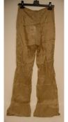 Acne Studios Women's Satin Classic Trousers, Beige, Size S